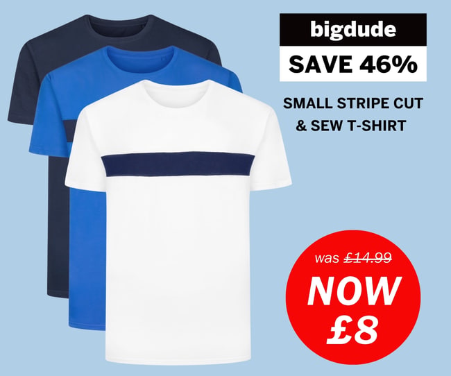Bigdude weekly deal - t-shirt with stripe now £8
